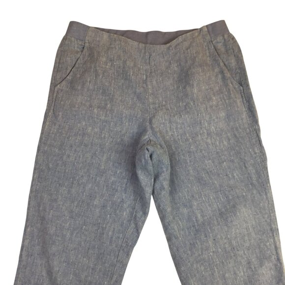 J. Jill Love Linen Womens Small Pants Blue Made In India - Picture 4 of 11